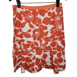 J. Crew Nwot Floral Tiered Linen Skirt size 8